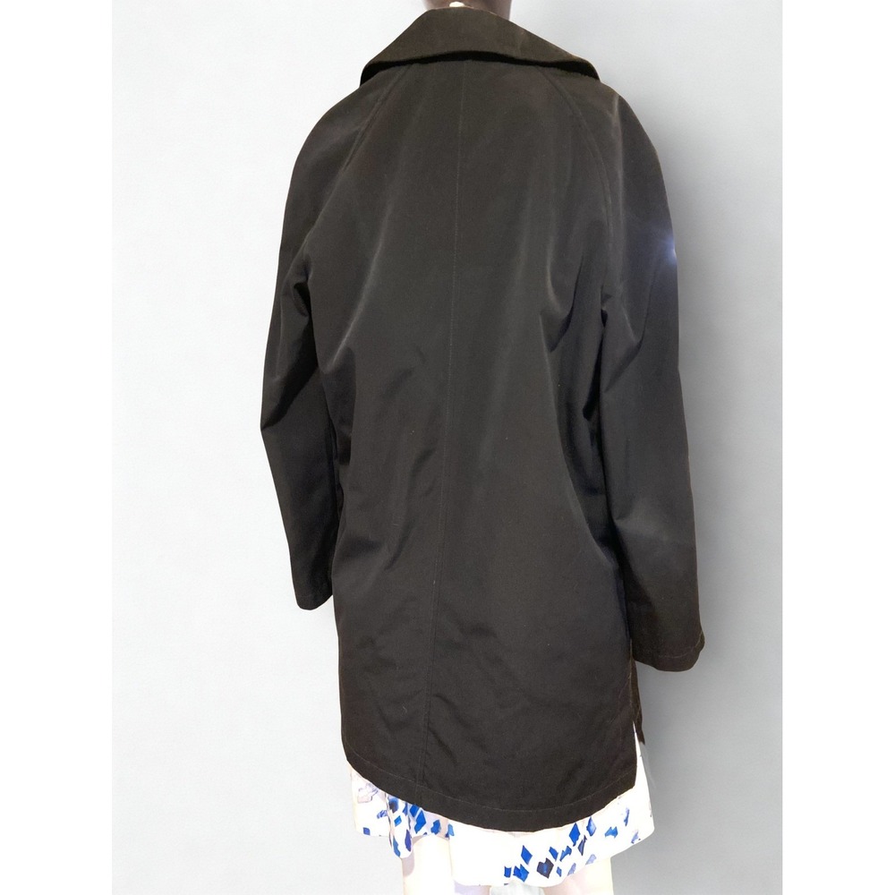 Towne Collection Black Trench Coat Mid Length Button Front Car‎ Coat Womens M - Picture 5 of 12